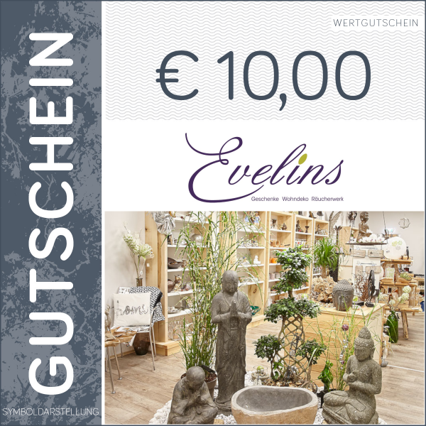 10 Euro Gutschein - Evelins - Wohndeko Geschenke Räucherwerk
